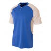 A4 2-Button Henley w/Contrast Stretch Soccer Mesh